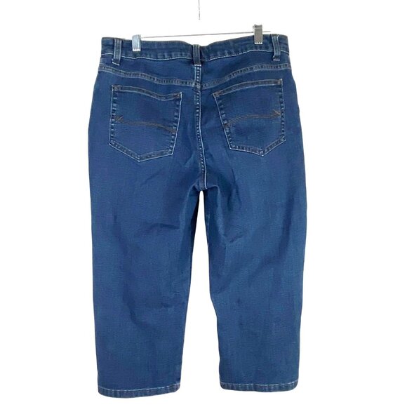 Lee Women's Relaxed Fit Mid Rise Cropped Jeans Denim Blue Size 10 - Picture 2 of 5